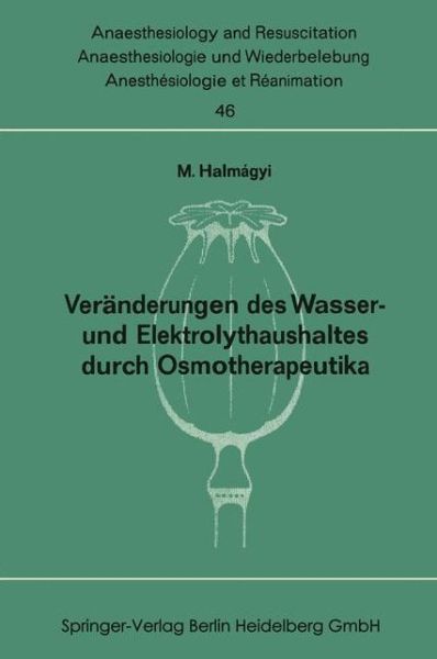 Veranderungen Des Wasser- Und Elektrolythaushaltes Durch Osmotherapeutika - Anaesthesiologie Und Intensivmedizin Anaesthesiology and Int - Miklos Halmagyi - Livres - Springer-Verlag Berlin and Heidelberg Gm - 9783540047667 - 1970