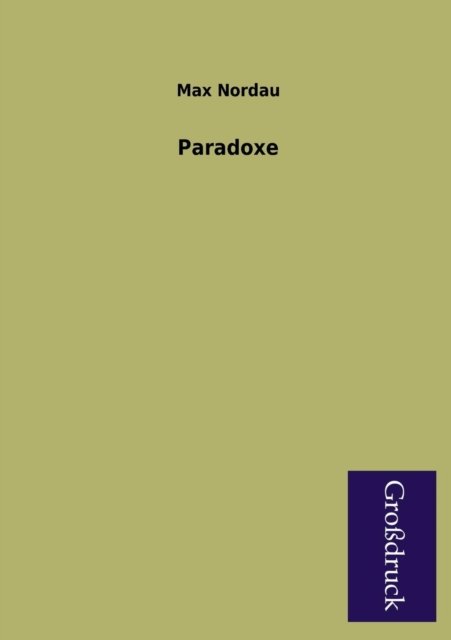 Cover for Max Nordau · Paradoxe (Pocketbok) [German edition] (2013)