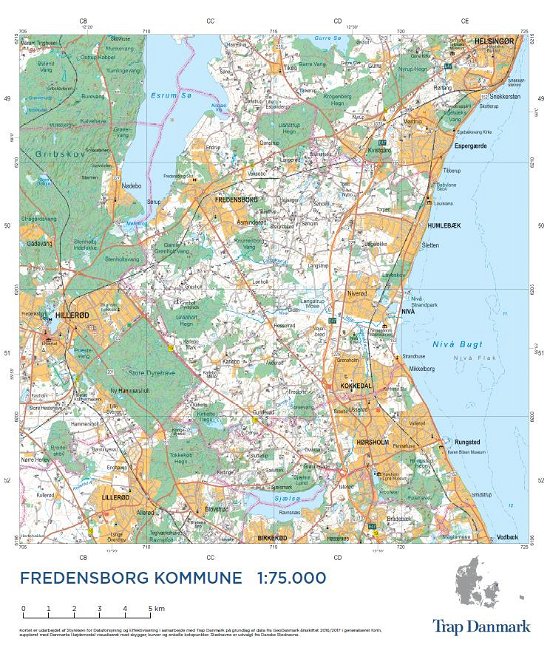 Cover for Trap Danmark · Trap Danmark: Kort over Fredensborg Kommune (Landkart) (2018)