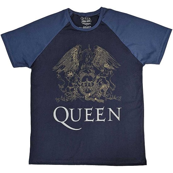 Queen Unisex Raglan T-Shirt: Crest - Queen - Merchandise -  - 5056737210668 - 