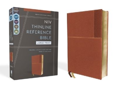 Cover for Zondervan Publishing Company · NIV, Thinline Reference Bible, Large Print, Leathersoft, Brown, Red Letter, Comfort Print (Book) (2023)