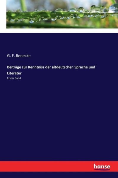 Beiträge zur Kenntniss der altd - Benecke - Books -  - 9783337356668 - January 22, 2018