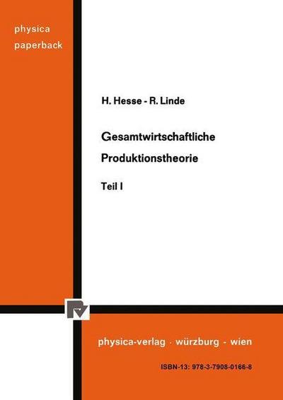 Cover for H. Hesse · Gesamtwirtschaftliche Produktionstheorie (Paperback Book) [German edition] (1976)