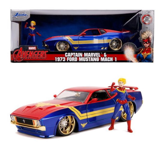 Marvel: Captain Marvel 1973 Ford Mustang Mach 1 In Scala 1:24 Die-Cast Con Personaggio - Marvel - Marchandise - CA - 4006333068669 - 4 juillet 2022