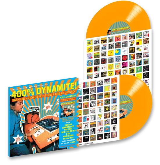 Cover for Soul Jazz Records presents · 400% DYNAMITE! Ska, Soul, Rocksteady, Funk and Dub in Jamaica (LP) [RSD 2025 Orange Vinyl edition] (2025)