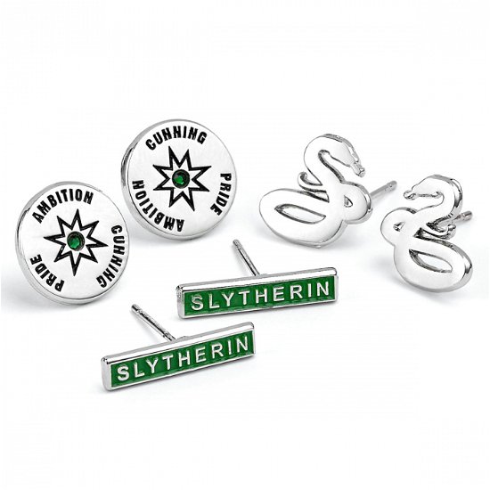Slytherin Set of 3 Stud Earrings - Harry Potter - Fanituote - CARAT SHOP - 5055583448669 - 