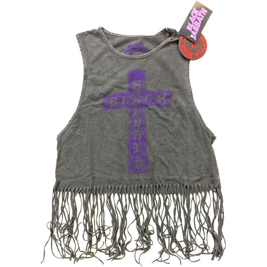 Black Sabbath Ladies Vest T-Shirt: Vintage Cross (Tassels) - Black Sabbath - Marchandise - Bravado - 5055979986669 - 