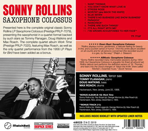 Saxophone Colossus - The Complete LP / Work Time - Sonny Rollins - Musik - MATCHBALL RECORDS - 8436569194669 - 1 november 2019