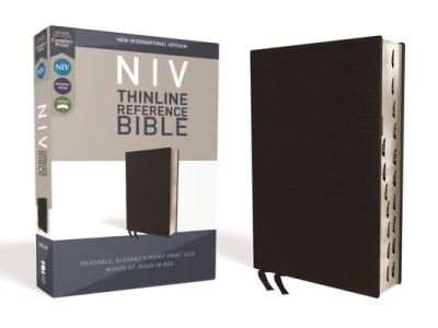 Cover for Zondervan · NIV, Thinline Reference Bible, Bonded Leather, Black, Red Letter Edition, Indexed, Comfort Print (Leather Book) (2018)