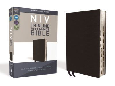 Cover for Zondervan · NIV, Thinline Reference Bible, Bonded Leather, Black, Red Letter Edition, Indexed, Comfort Print (Skinnbok) (2018)