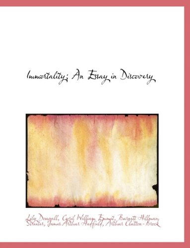 Cover for Lily Dougall · Immortality; An Essay in Discovery (Paperback Book) [Large type / large print edition] (2009)