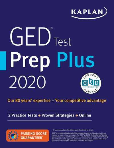 Cover for Caren Van Slyke · GED Test Prep Plus 2020: 2 Practice Tests + Proven Strategies + Online - Kaplan Test Prep (Paperback Book) [Revised edition] (2019)