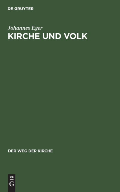 Cover for Johannes Eger · Kirche und Volk (Book) (1933)