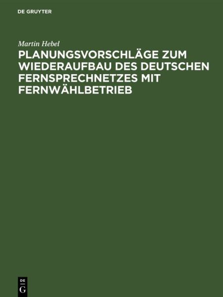 Cover for Hebel · Planungsvorschläge zum Wiederaufb (Book) (1948)