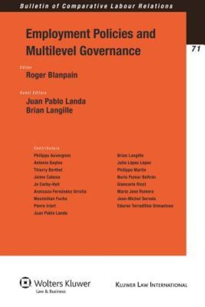 Cover for Roger Blanpain · Employment Policies and Multilevel Governance - Bulletin of Comparative Labour Relations Series (Paperback Book) (2009)