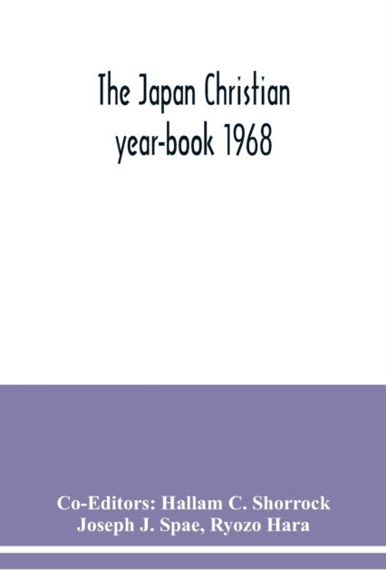 Cover for Joseph J. Spae · The Japan Christian year-book 1968 (Paperback Book) (2020)
