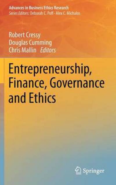 Douglas Cumming · Entrepreneurship, Finance, Governance and Ethics - Advances in Business Ethics Research (Gebundenes Buch) [2013 edition] (2012)