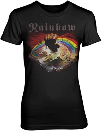 Cover for Rainbow · Rising Distressed (T-shirt) [size L] [Black edition] (2017)
