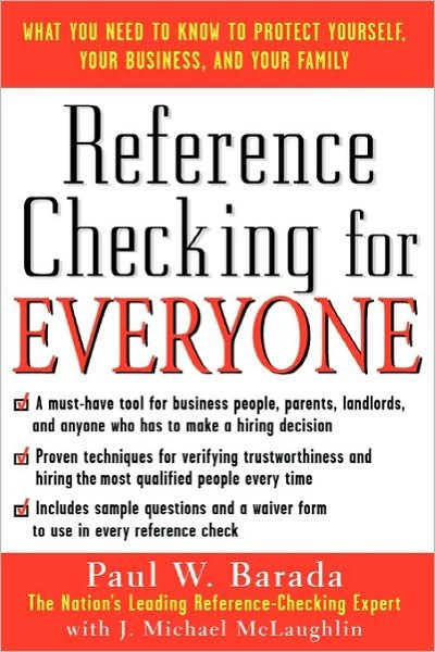 Cover for J. Mclaughlin · Reference Checking for Everyone : How to Find out Everything You Need to Know About Anyone (Pocketbok) (2004)