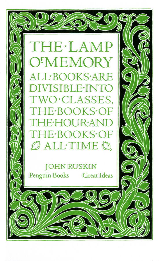 Cover for John Ruskin · The Lamp of Memory - Penguin Great Ideas (Paperback Book) (2008)