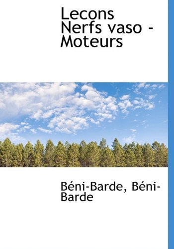 Cover for Bni-Barde · Lecons Nerfs Vaso - Moteurs (Hardcover Book) [French edition] (2009)