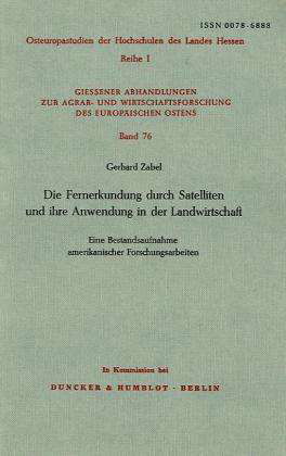 Cover for Zabel · Die Fernerkundung durch Satellite (Buch) (1976)