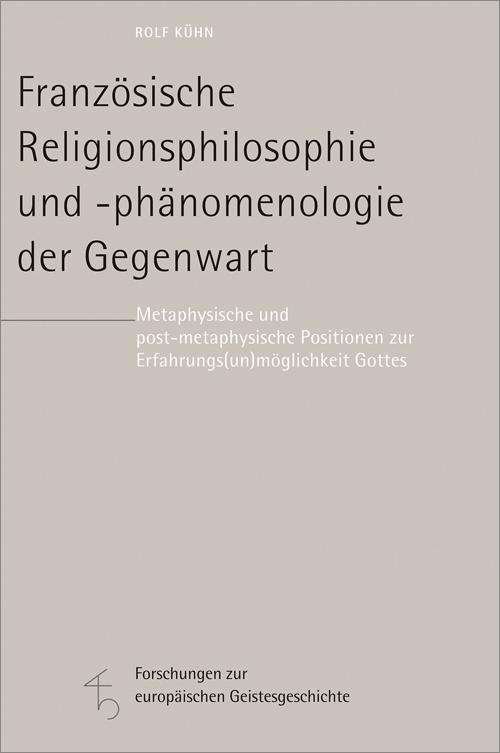 Cover for Rolf Kühn · KÃ¼hn:franzÃ¶sische Religionsphilosophie (Buch)