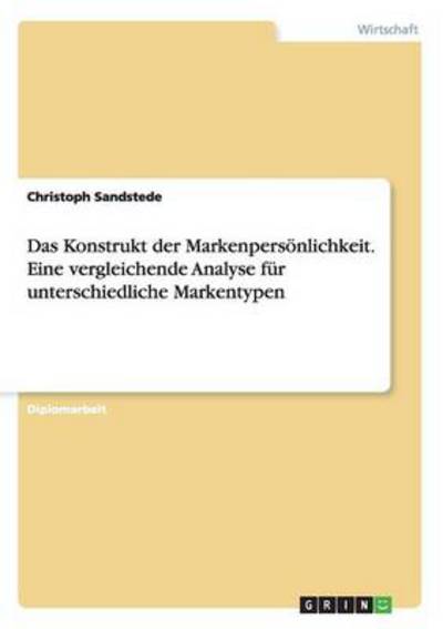 Cover for Sandstede · Das Konstrukt der Markenpersö (Book) [German edition] (2007)