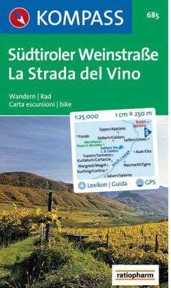 Cover for Mair-Dumont / Kompass · Südtiroler Weinstrasse/La Strada del Vino, Kompass Wanderkarte 685 1:25 000 (Book) [1st edition]