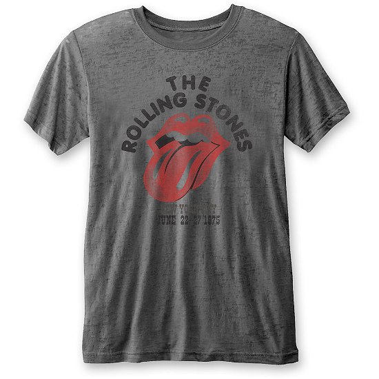 Cover for The Rolling Stones · The Rolling Stones Unisex T-Shirt: New York City 75 (Burnout) (T-shirt) [size S] [Grey - Unisex edition]
