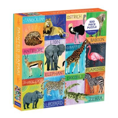 Painted Safari 500 Piece Family Puzzle - Jessica Swift Mudpuppy - Juego de mesa - Galison - 9780735366671 - 21 de enero de 2021