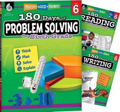 Cover for Teacher Created Materials · 180 Days 3 Book Bundle - Reading, Writing &amp; Problem Solving Grade 6 (Paperback Bog) (2017)