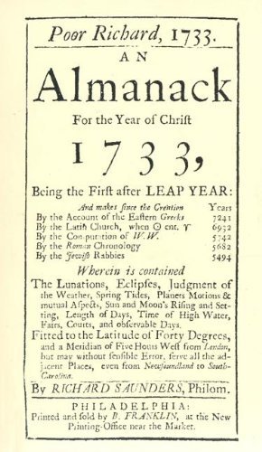 Cover for Benjamin Franklin · Poor Richard's Almanack for 1733: for the Year of Christ 1733 (Pocketbok) (2017)