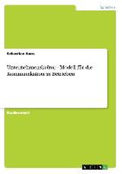 Cover for Hoos · Unternehmenskultur - Modell für di (Book) [German edition] (2007)