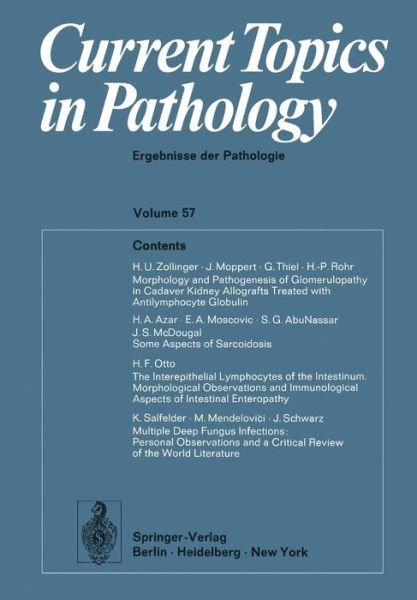 Cover for Ekkehard Grundmann · Current Topics in Pathology / Ergebnisse der Pathologie - Current Topics in Pathology (Paperback Book) [Softcover reprint of the original 1st ed. 1973 edition] (2012)