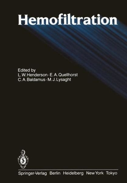 Cover for L W Henderson · Hemofiltration (Paperback Bog) [Softcover reprint of the original 1st ed. 1986 edition] (2011)