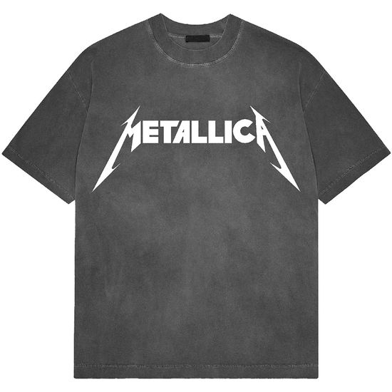 Cover for Metallica · Metallica Unisex Stone Wash T-Shirt: Logo (Charcoal Grey) (T-shirt) [size S] (2025)