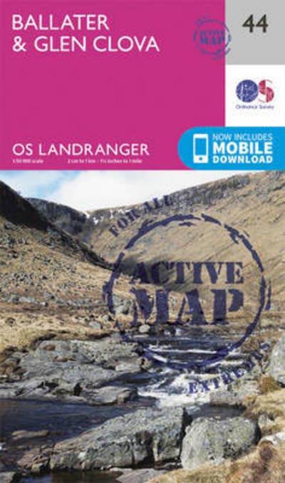 Cover for Ordnance Survey · Ballater, Glen Clova - OS Landranger Active Map (Kartor) [February 2016 edition] (2016)