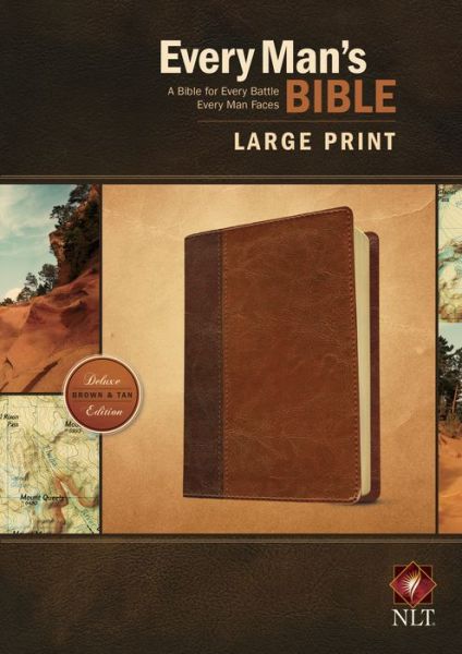 Cover for Dean Merrill · NLT Every Man's Bible Large Print Tutone Brown / Tan (Leather Book) [Large type / large print edition] [Tan/Brown Imitation] (2015)