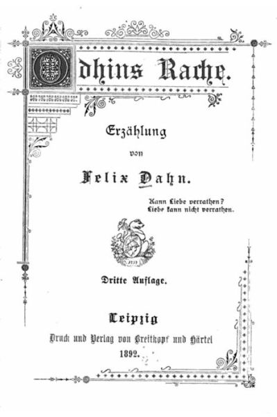 Cover for Felix Dahn · Odhins Rache, Erzahlung (Paperback Book) (2016)