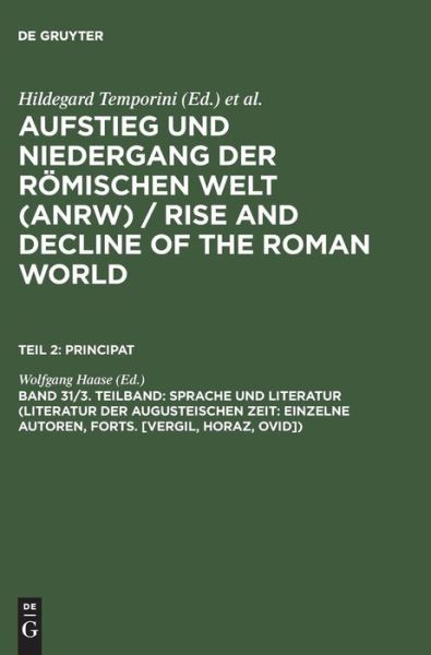 Cover for Wolfgang Haase · Aufstieg u.Nieder.röm.Welt.Abt.2/31/3 (Book) (1981)