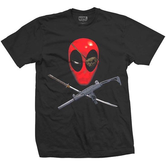 Marvel Comics Unisex Tee: Deadpool Crossbones - Marvel Comics - Mercancía - Bravado - 5055979961673 - 