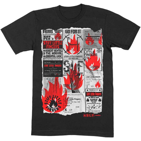 Cover for Stiff Little Fingers · Stiff Little Fingers Unisex T-Shirt: Flyer (Black) (T-shirt) [size L] [Black - Unisex edition] (2020)