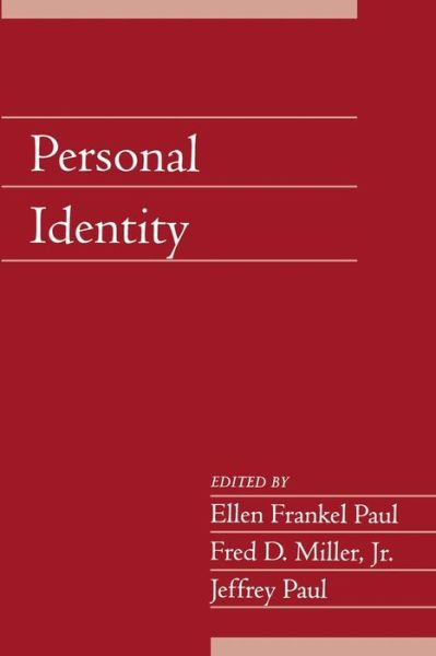 Cover for Ellen Frankel Paul · Personal Identity: Volume 22, Part 2 - Social Philosophy and Policy (Taschenbuch) (2005)