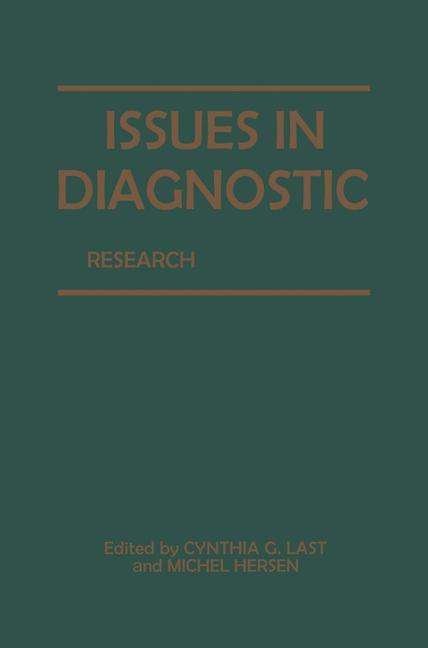 Cover for Michel Hersen · Issues in Diagnostic Research (Taschenbuch) [Softcover reprint of the original 1st ed. 1987 edition] (2012)