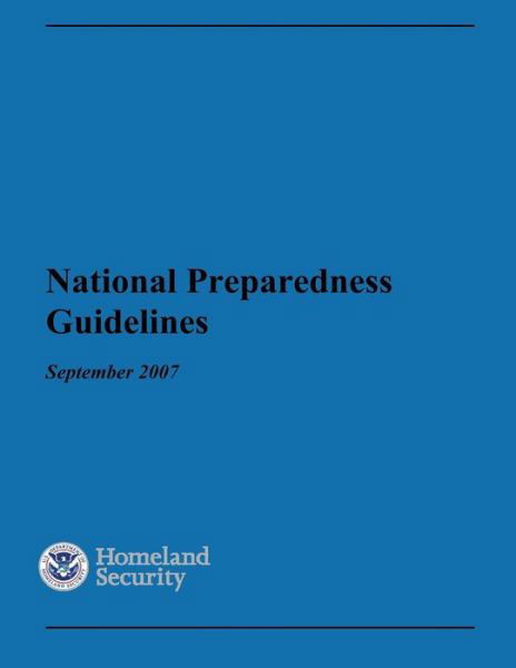 Cover for Department of Homeland Security · National Preparedness Guidelines September 2007 (Paperback Book) (2014)