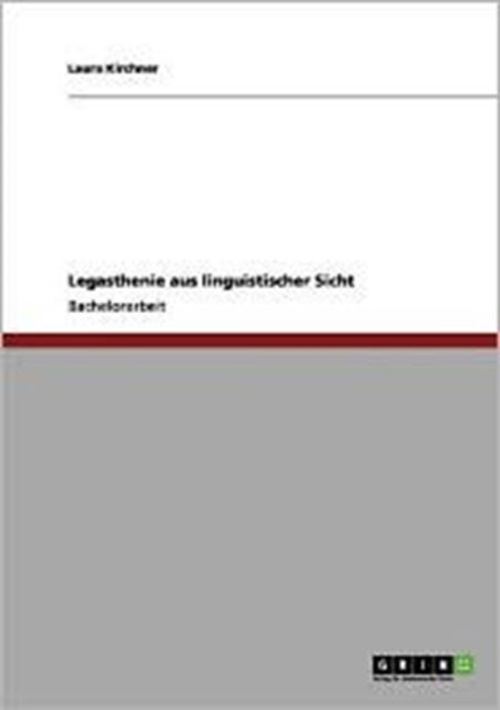 Cover for Kirchner · Legasthenie aus linguistischer (Book) [German edition] (2011)