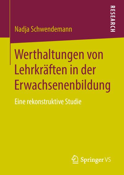 Cover for Schwendemann · Werthaltungen von Lehrkräf (Buch) (2018)