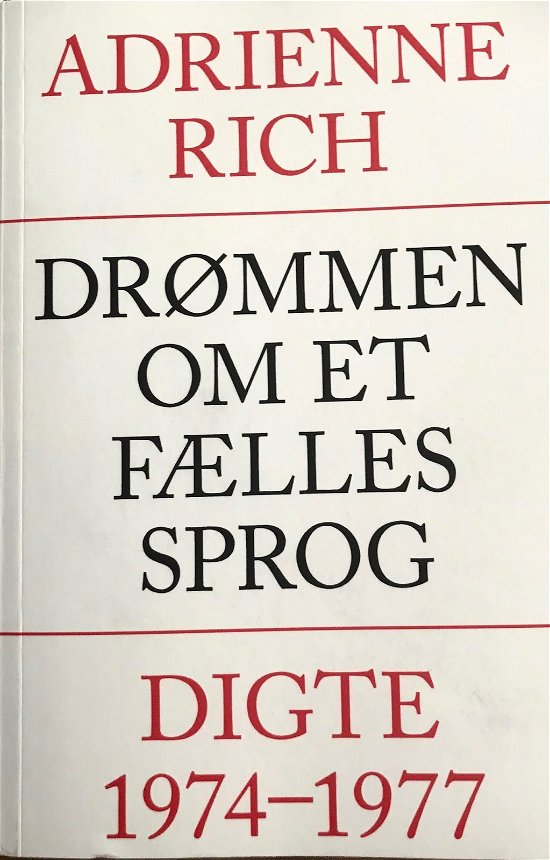Cover for Adrienne Rich · Drømmen om et fælles sprog (Paperback Book) [1st edition] (2019)