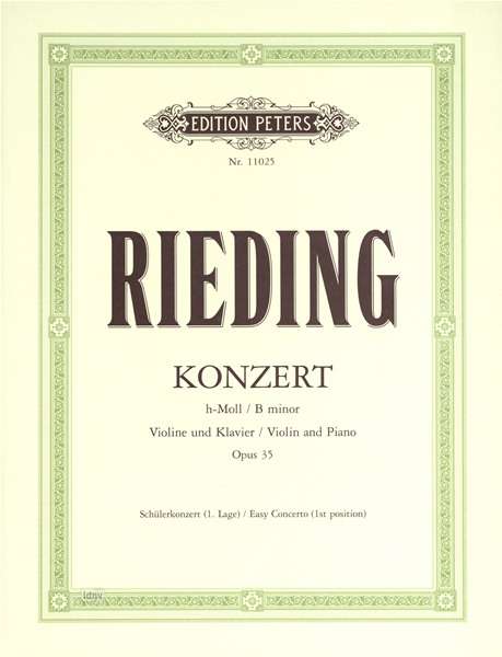 Cover for Rieding · Konzert h op.35,Vl+Kl.EP11025 (Bok) (2022)